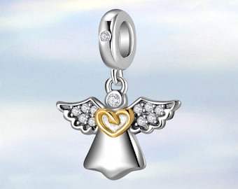 Guardian Angel Dangle Charm • S925 Sterling Silver Charms for Bracelet • Necklace Pendant