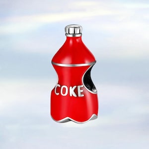 Ciondolo a forma di bottiglia di Coca-Cola • Ciondolo in argento Sterling S925 compatibile con bracciale Pandora • Ciondolo per collana • Regalo per gli amanti della Coca-Cola per lei