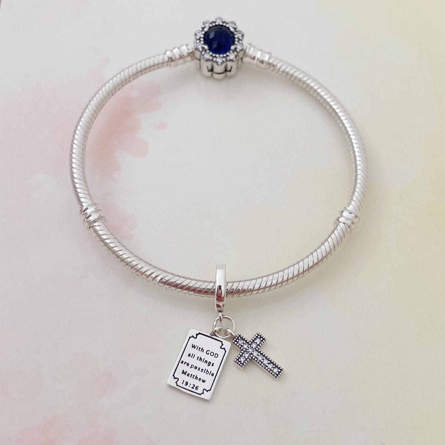 Bibel und Kreuz Baumeln • S925 Sterling Silber Charms passen Pandora Armband • Halskette Anhänger