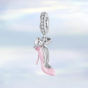 Pink High Heel Dangle Charm • S925 Sterling Silver Charm for Bracelet • Necklace Pendant • Gift for Her