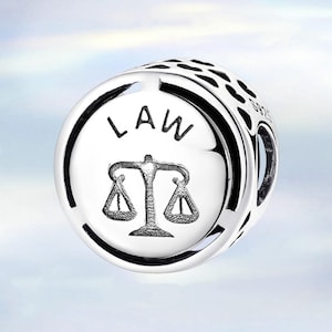 Law Charm Lawyer Charm Judge Charm • S925 Sterling Silver Charm for Bracelet • Necklace Pendant