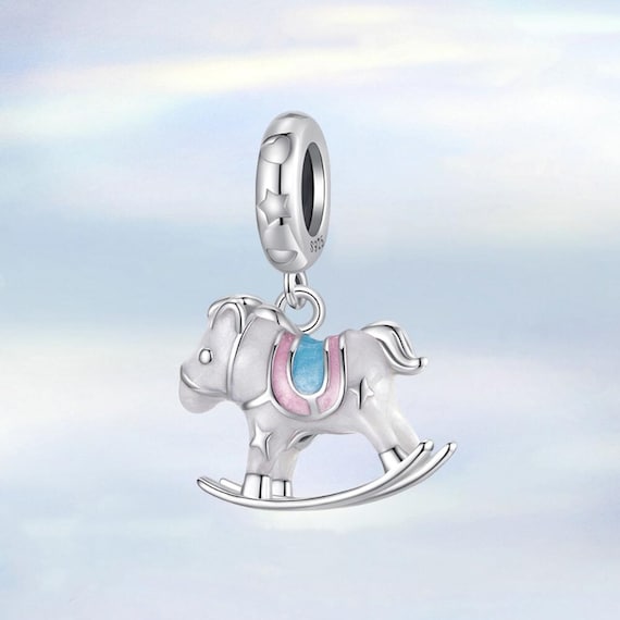 Rocking Horse Dangle Charm • Genuine S925 Sterling Silver Charm