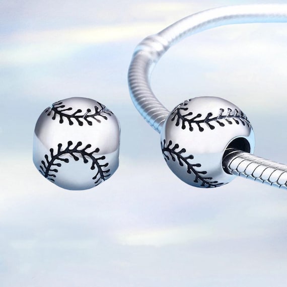 Baseball Charm • Genuine S925 Sterling Silver Charm Fit Pandora