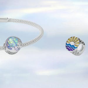 Beach Waves Charm Ocean Sea Starfish Charm • S925 Sterling Silver Charms fit Pandora Bracelet • Necklace Pendant • Gift for Her