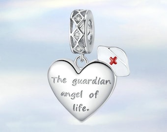 Nurse Dangle Charm • 925 Sterling Silver Charm for Bracelet • Necklace Pendant