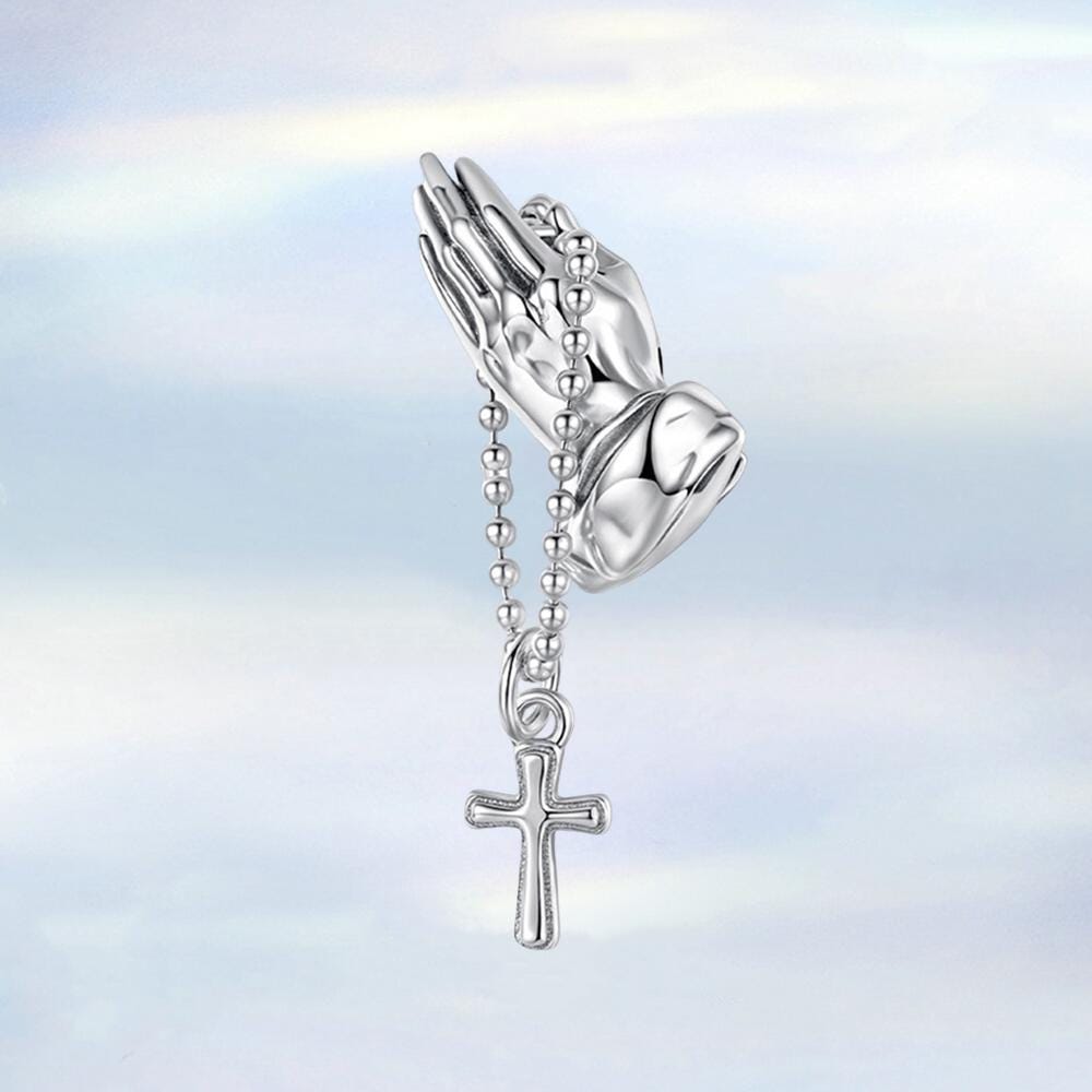 Cross Rosary Faith Charm: 925 Sterling Silver Charms for Bracelet