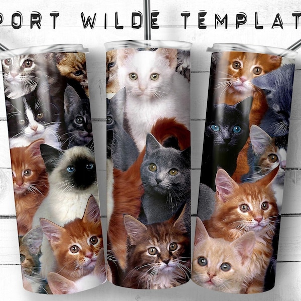 Funny Cats Tumbler Design, Cats Tumbler Wrap, Animals Tumbler Wrap, 20oz Skinny Tumbler, Tumbler Design, Coffee Tumbler, Digital Download