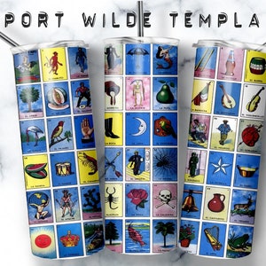 Mexicain Loteria Tumbler Wrap, 20oz Skinny Tumbler Designs, Tumbler Wrap, Loteria Cards Design, Sublimation Digital Design, Loteria 20oz Wrap