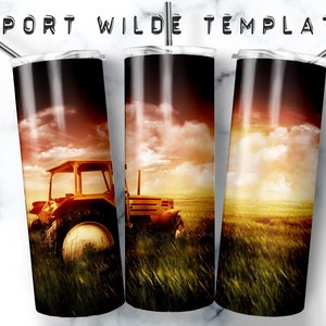 Farm Tractor 20oz Tumbler Wrap Design (Digital Download)