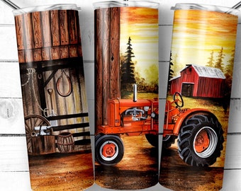 Farm Tractor Tumbler Wrap: 20oz Skinny Tumbler Design (Digital Download)
