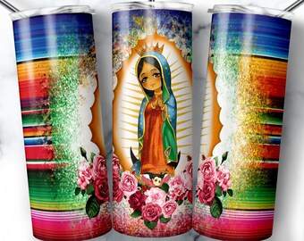 Omslag beker Virgen de Guadalupe: Mexicaans-katholiek ontwerp (digitale download)