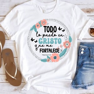 Floral Religious Phrases PNG SVG JPG - Spanish Bible Verse (Digital Download)