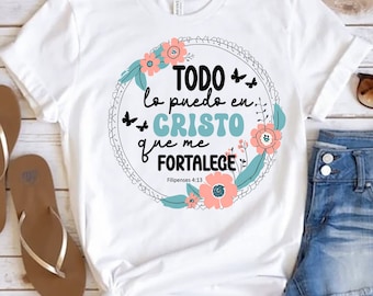 Floral Religious Phrases PNG SVG JPG - Spanish Bible Verse (Digital Download)