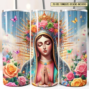 Virgen de Guadalupe Tumbler Wrap: Mexican Catholic Design (Digital Download)