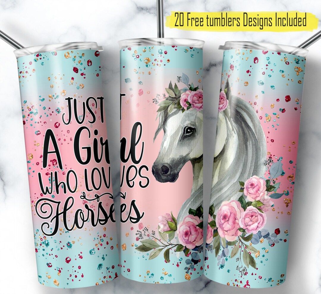 Horse Floral Wrap Design, Glitter Horse 2ooz Wrap, Horse Digital Wrap
