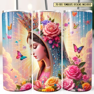 Virgen de Guadalupe Tumbler Wrap: Mexican Catholic Design (Digital Download)