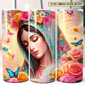 Virgen de Guadalupe Tumbler Wrap: Mexican Catholic Design (Digital Download)
