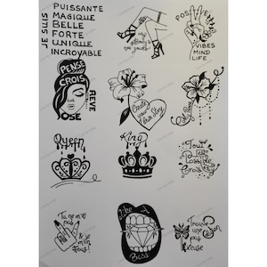 Autocollants/Stickers pensées positives, inspirants imprimés en noir et blanc, idée cadeau original, cadeau ado, cadeau femme
