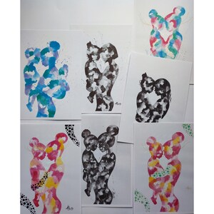 Carte postale fête des mères, cadeau fête des mères, cadeau mère/fille, cadeau mère/fils