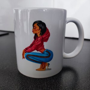 Afro cup, ceramic mug, coffee cup, couple gift, parents gift, woman gift