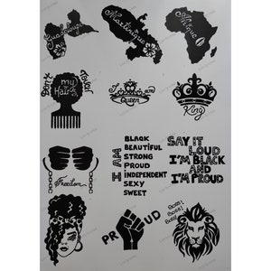 Pegatinas/pegatinas afro inspiradoras de desarrollo personal, pensamientos positivos, idea de regalo original, regalo adolescente, decoración de cuadernos