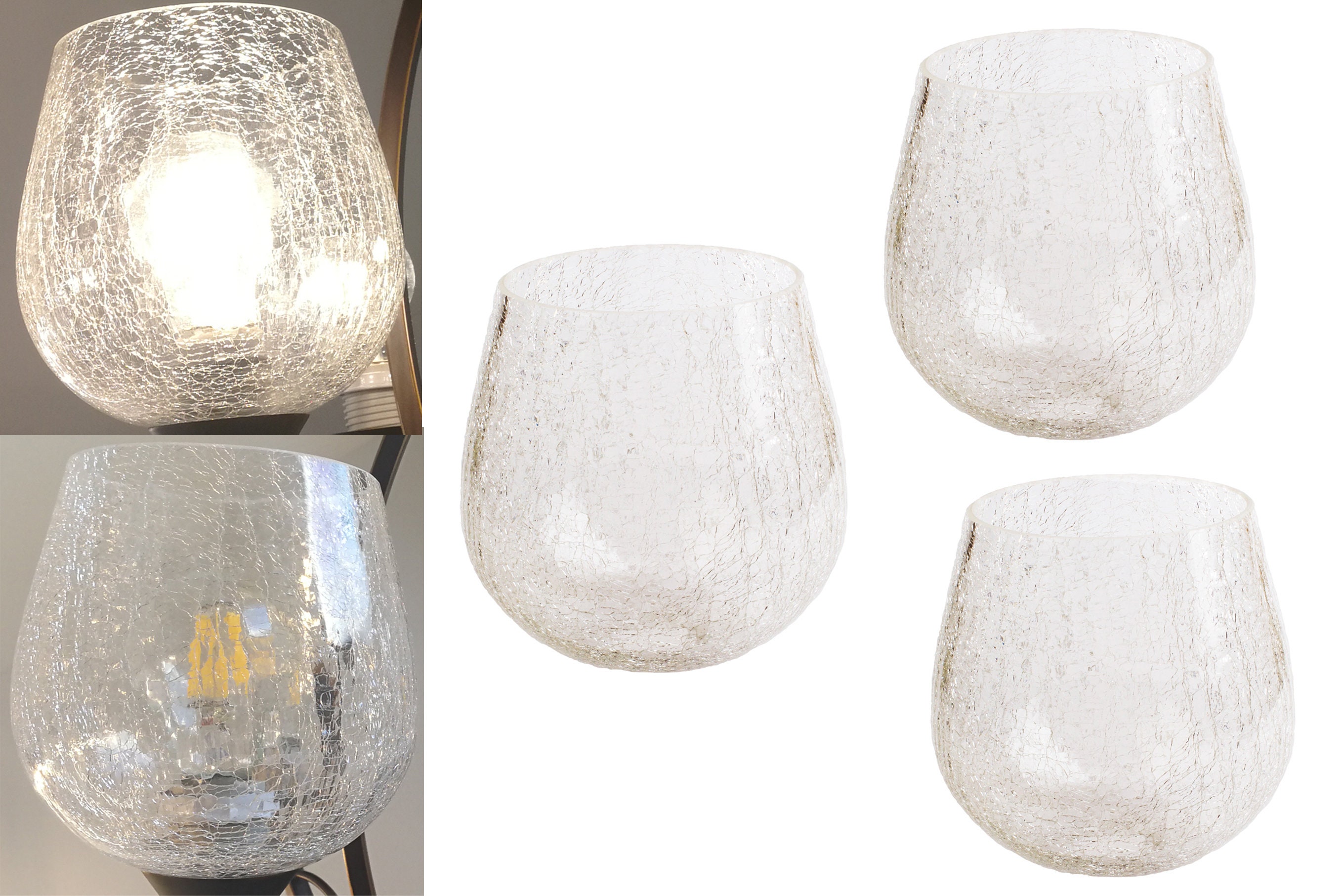 3 Packs Crackle Glass Globe Shade for Light Fixture Etsy Australia
