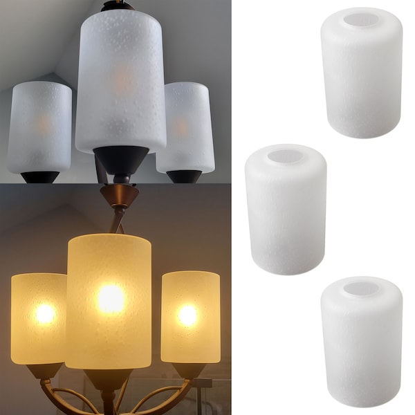 3 pk Bubble Lamp shade frosted cylinder replacement seeded for light fixture pendant wall light chandelier