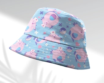Chansey Healing Bucket Hat Normal Type Shirt Aloha Shirt Gift Anime Bucket Chansey Gifts