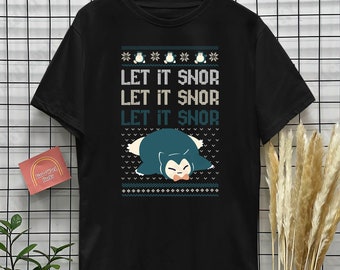 Snorlax Cute T-shirt Let it Snor Unisex Shirt Snorlax Family Shirt Anime Shirt