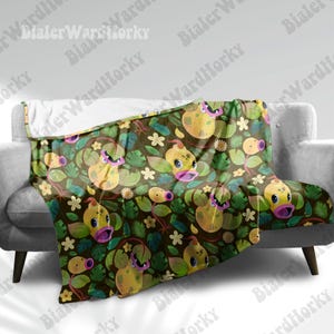 Bellsprout Evolution Fleece Decke Niedliche Gras Typ Tropische Decke Anime Decke