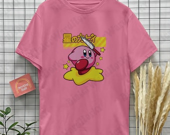 Kirby Funny T-shirt Graphic tee Kawaii Shirt Japanese Anime Shirt Kirby Gift