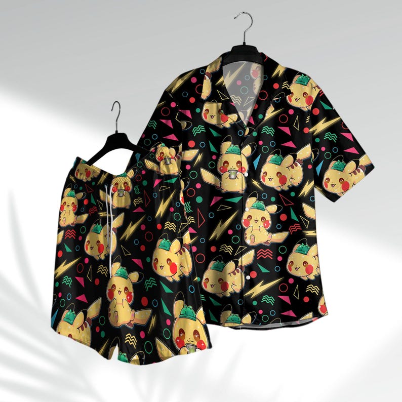 Pikachu Detective Hawaiian Shirt Funny Type Magic Shirt Anime Pikachu