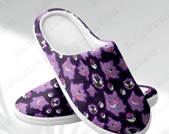 Kapcie Gengar - Wygodne pluszowe kapcie domowe - Obuwie domowe dla graczy - Kapcie typu Ghost dla miłośników anime