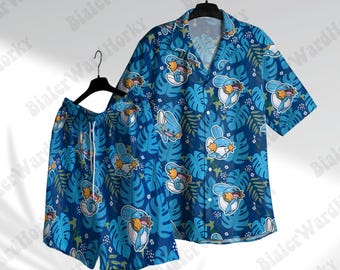 Mudkip Hawaiian Shirt: Water Type Aloha Anime Shirt Tropical Gift