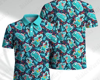 Polo Totodile Retro ludique Type d'eau Polo zippé unique Cadeaux