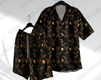 Umbreon Hawaii Shirt & Shorts: Ghost Type Mystic Cat Anime Aloha Set