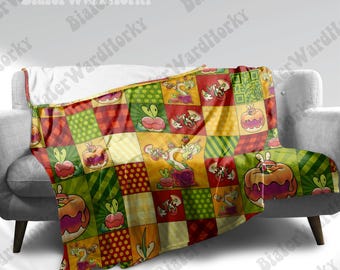 Appelworm fleece deken Evolution deken Leuke fleece deken Anime cadeaus