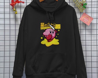 Kirby Funny Hoodie Shirt Graphic tee Kawaii Shirt Japanese Anime Shirt Gift
