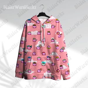 Kirby Pixel Video Game Hoodie Sweatshirt Funny Shirt Anime Kirby Gifts