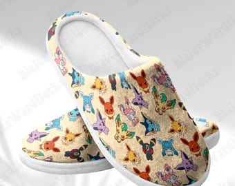 Kapcie Chibi Evolutions - Kapcie domowe z anime - Obuwie dla graczy - Wygodne kapcie domowe