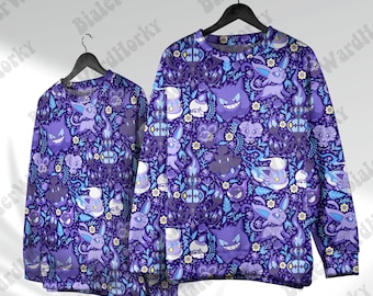 Paarse geest hoodie sweatshirt schattige mystieke anime kleur speciale shirt cadeaus