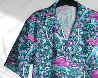 Camisa hawaiana con perro legendario - Tipo agua, anime, manga, camisa hawaiana, regalos de videojuegos