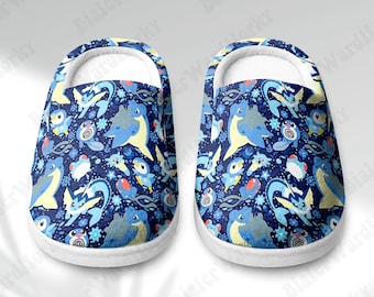 Ocean Water Type Slippers – Lapras, Piplup, Poliwag Anime Plush Shoes House Footwear Game Gifts