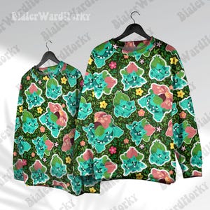 Bulbasaur Funny Hoodie Sweatshirt Grass Type Shirt Anime Hoodie Cute Gifts