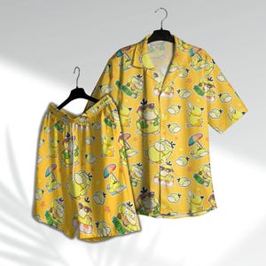 Eend Hawaiiaans shirt Schattig type Aloha strandshirt Anime shirt cadeaus