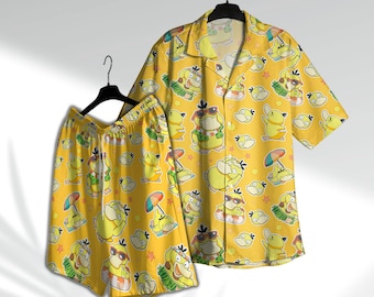 Camisa hawaiana con diseño de pato, camisa hawaiana de estilo lindo, camisa de playa Aloha, camisa de anime, regalos