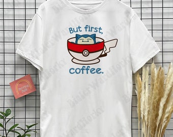 Snorlax Coffee Funny T-shirt Unisex Shirt Snorlax Family Shirt Anime Shirt Gifts