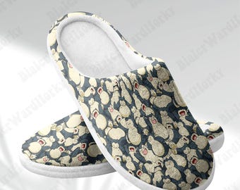 Kapcie Snorlax Stacked - leniwe, układane kapcie w stylu anime - wygodne kapcie domowe, zabawny prezent dla graczy