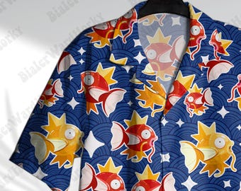 Camisa hawaiana Karpy - Camisa Aloha de Koiking Anime Manga, regalos de videojuegos Splash