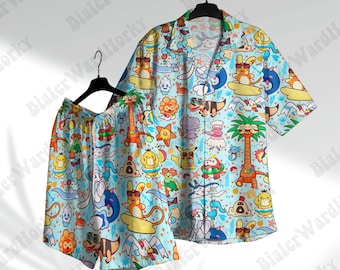 Camisa hawaiana de anime: Camisa tropical de verano Aloha